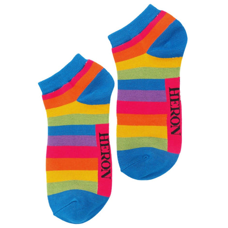 1 Pack Men's Rainbow Striped Bamboo Trainer Socks