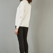 Yumi Cream Gold Foil Star Print Relaxed Fit Jumper