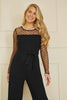 Yumi Black Spot Mesh Stretch Jumpsuit