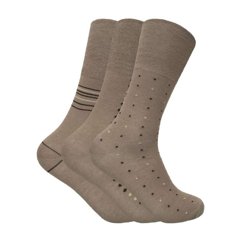 3 Pack Men's Antibacterial Anti Sweat Bamboo Socks with Non Elastic Top
