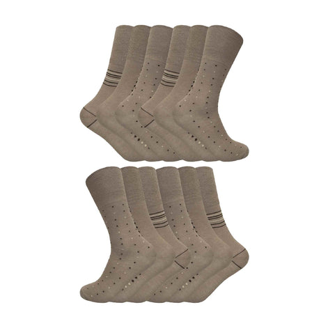 12 Pair Mens Loose Fitting Soft Top Bamboo Diabetic Friendly Socks