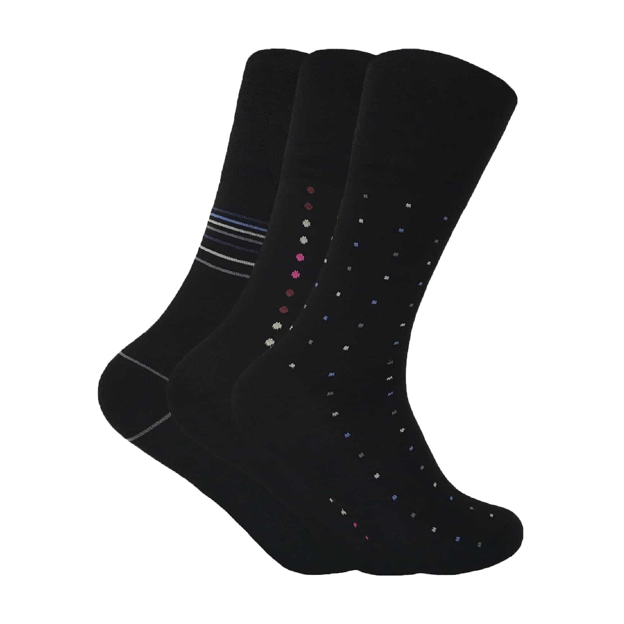 3 Pack Men's Antibacterial Anti Sweat Bamboo Socks with Non Elastic Top