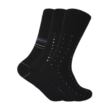 3 Pack Men's Antibacterial Anti Sweat Bamboo Socks with Non Elastic Top