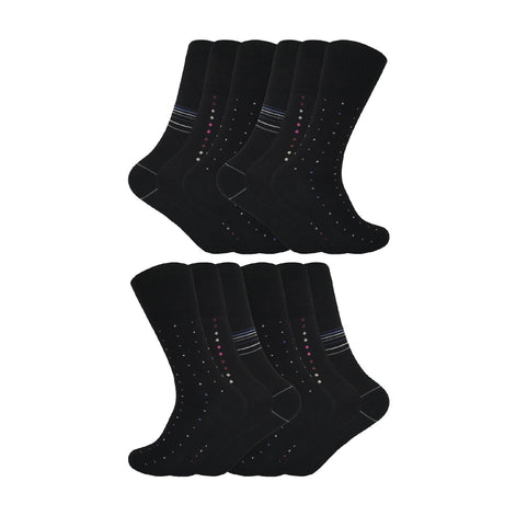 12 Pair Mens Loose Fitting Soft Top Bamboo Diabetic Friendly Socks