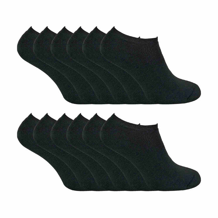 12 Pairs Mens Thermal Winter Invisible Low Cut Trainer Socks