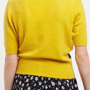 Louche Jeanie Zig Zag Stripe Short Sleeve Cardigan Mustard