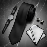 Men's Black Classic Formal Satin Tie