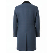 Men's 3/4 Long Overcoat Jacket Herringbone Tweed Coat Peaky Blinders