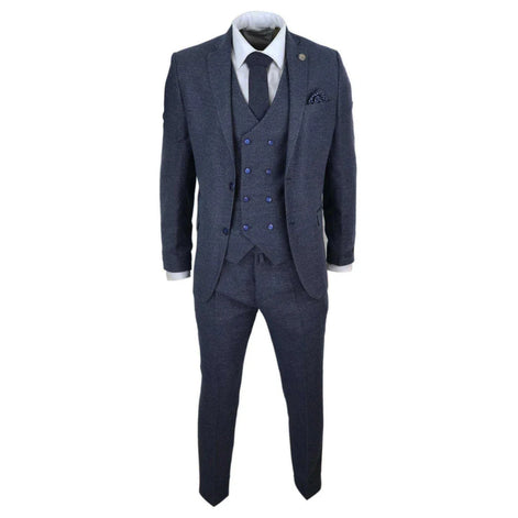 STZ33 - Men's Wool 3 Piece Suit Double Breasted Waistcoat Tweed 1920s