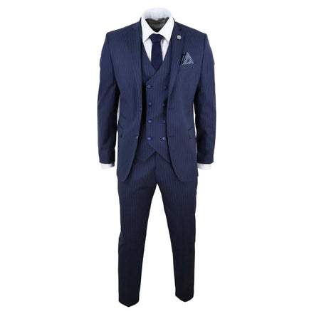 STZ41 - Men's 3 Piece Suit Gatsby 1920s Gangster Pinstripe