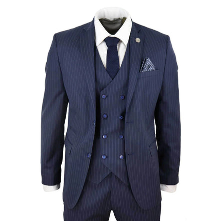 STZ41 - Men's 3 Piece Suit Gatsby 1920s Gangster Pinstripe