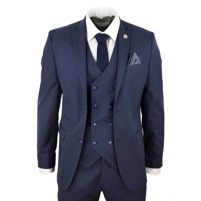 STZ41 - Men's 3 Piece Suit Gatsby 1920s Gangster Pinstripe