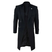 Men's 3/4 Long Double Breasted Overcoat Jacket Wool Coat Peaky Blinders