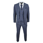 STZ30 - Men's Wool 3 Piece Suit Double Breasted Waistcoat Tweed 1920s