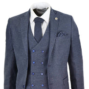 STZ30 - Men's Wool 3 Piece Suit Double Breasted Waistcoat Tweed 1920s