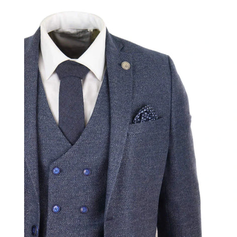 Classic Double-Breasted Tweed Suit — 1920s Style