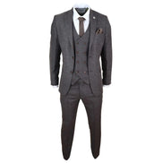 STZ32 - Men's Wool 3 Piece Suit Double Breasted Waistcoat Tweed 1920s