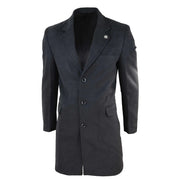 Men's 3/4 Long Overcoat Jacket Wool Feel Coat Blinders