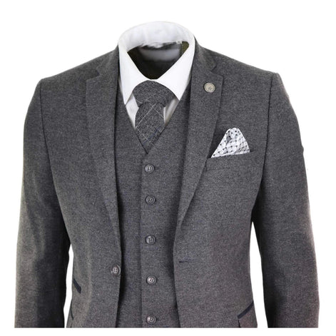 STZ23 - Men's Wool Tweed Suit 3 Piece Authentic 1920s Classic