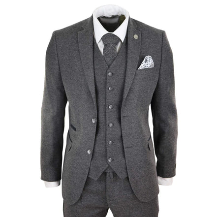 STZ23 - Men's Wool Tweed Suit 3 Piece Authentic 1920s Classic