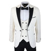 Smart Paisley Tuxedo Blazer — Ivory Black for men, styled for work
