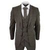 Stz31a - Men's Wool 3 Piece Suit Double Breast Waistcoat Tweed Blinders Classic 1920s Oak