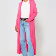 Fuchsia Jersey Longline Cardigan
