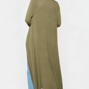 Khaki Jersey Longline Cardigan