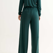 Miller Wide Leg Jersey Trouser - Forest Green