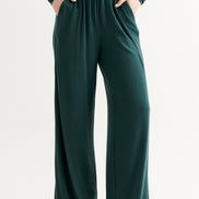Miller Wide Leg Jersey Trouser - Forest Green
