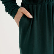 Miller Wide Leg Jersey Trouser - Forest Green
