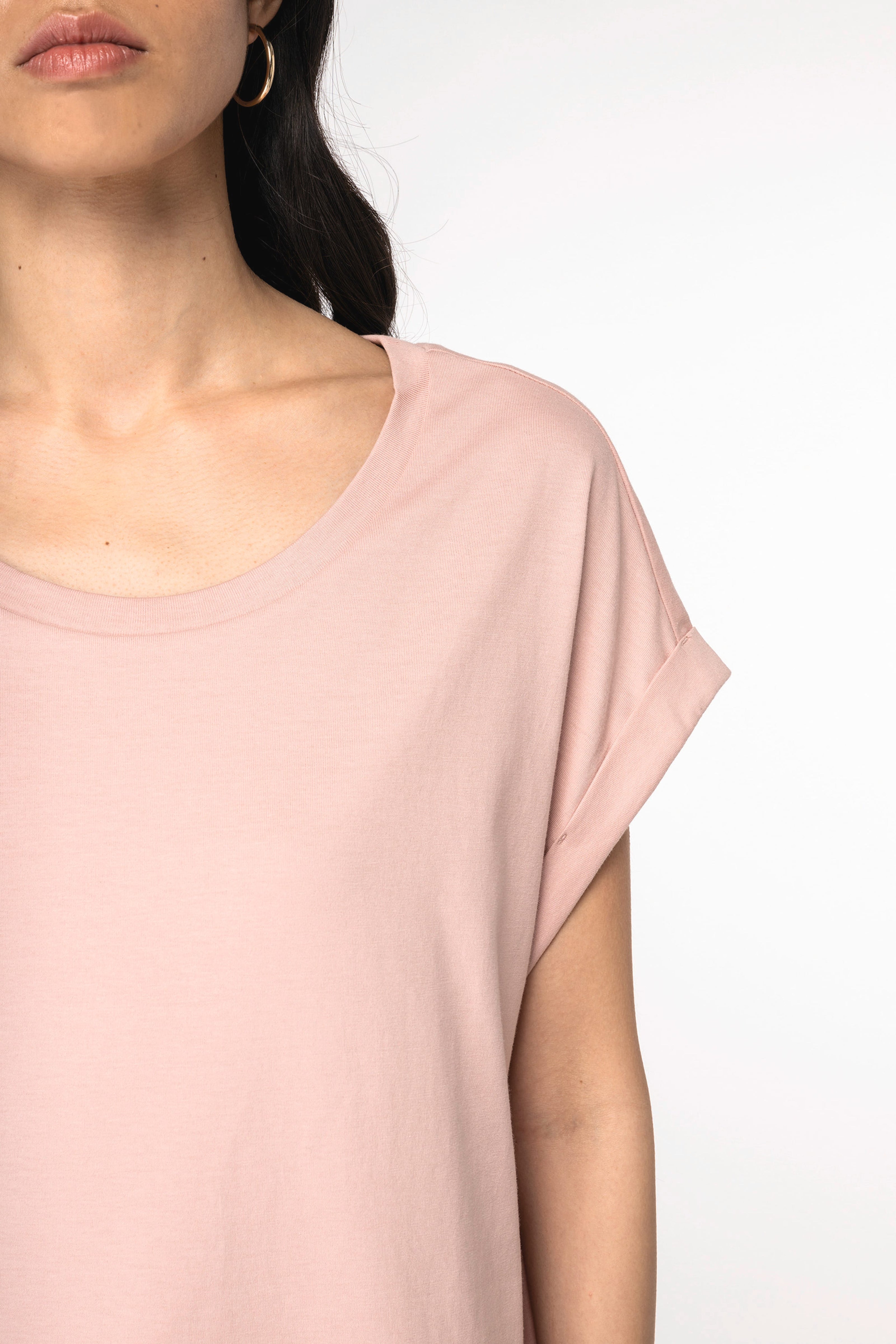 Organic Loose Fit Roll Sleeve T-Shirt: Women's