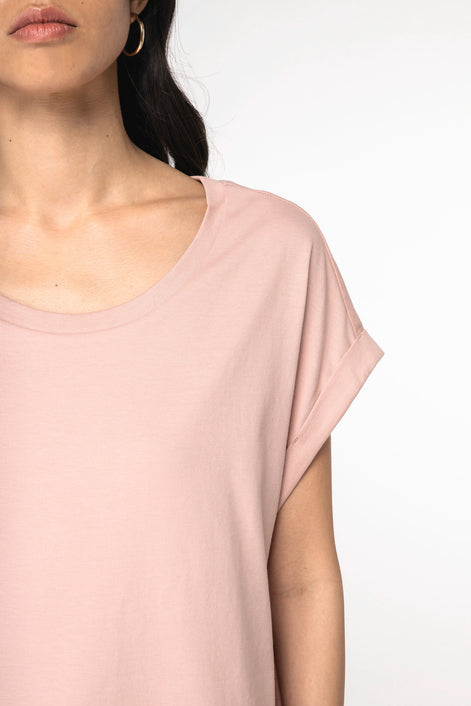 Organic Loose Fit Roll Sleeve T-Shirt: Women's
