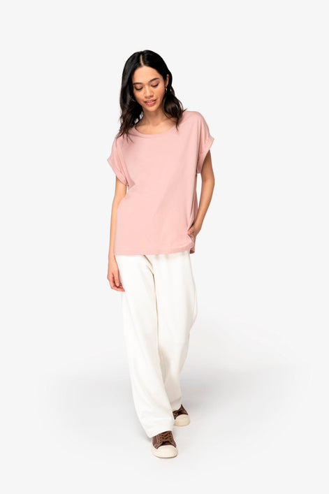 Organic Loose Fit Roll Sleeve T-Shirt: Women's