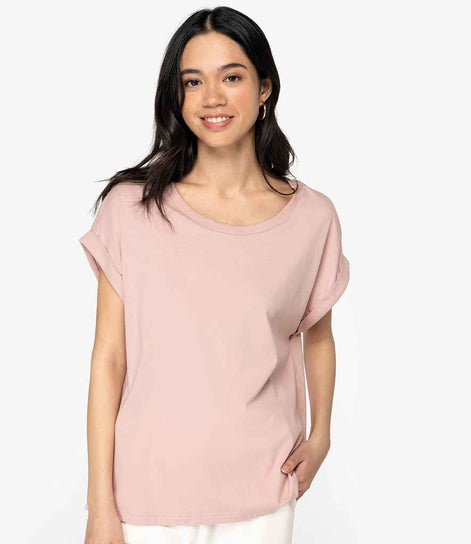 Organic Loose Fit Roll Sleeve T-Shirt: Women's