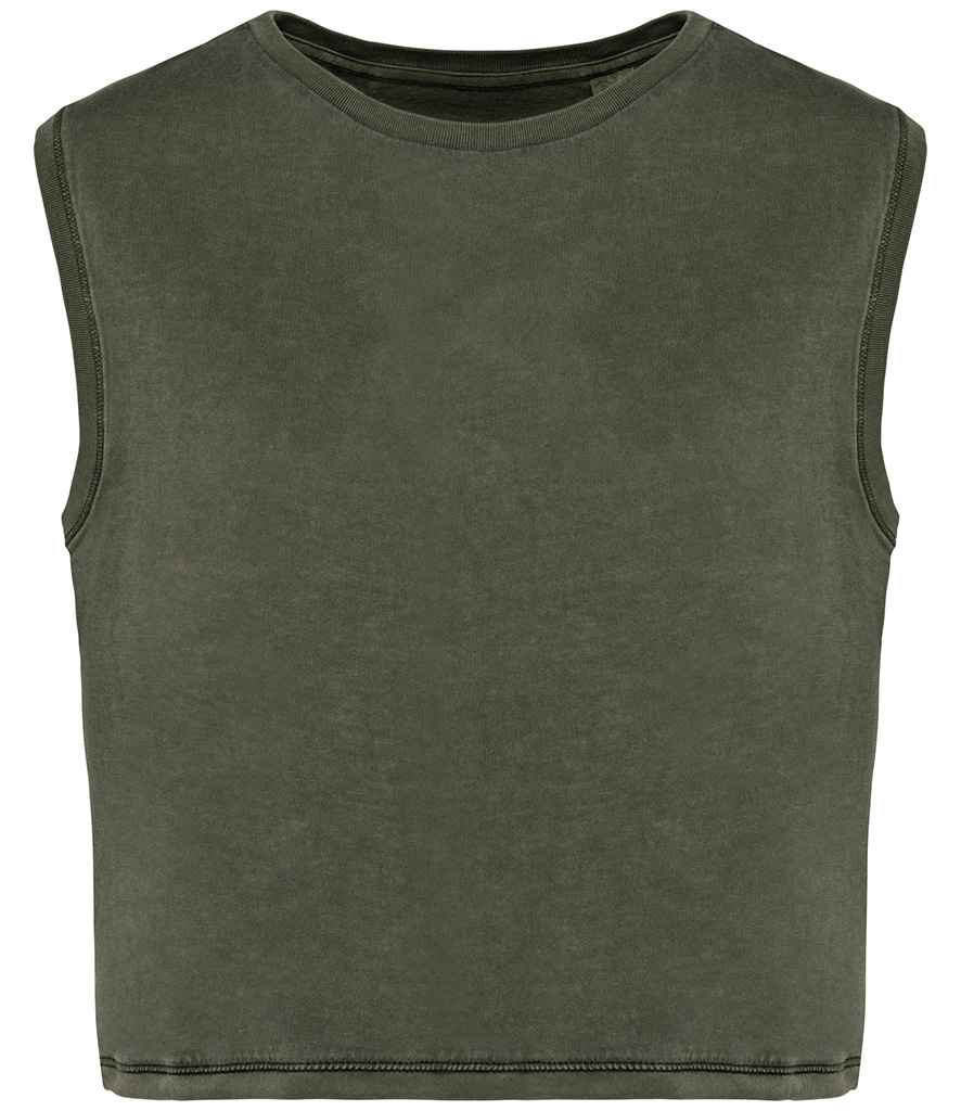 Organic Faded Cropped Tank Top: Women's
