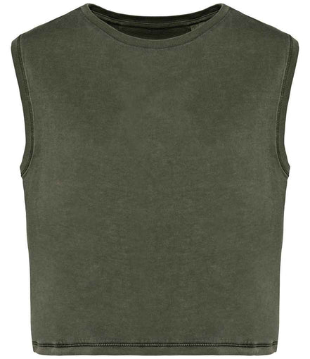 Organic Faded Cropped Tank Top: Women's