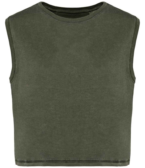 Organic Faded Cropped Tank Top: Women's