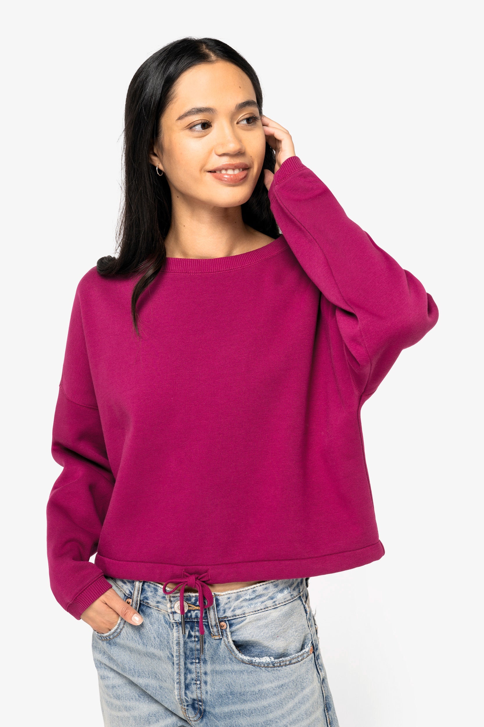 Organic Oversized Cropped Sweatshirt: Women's