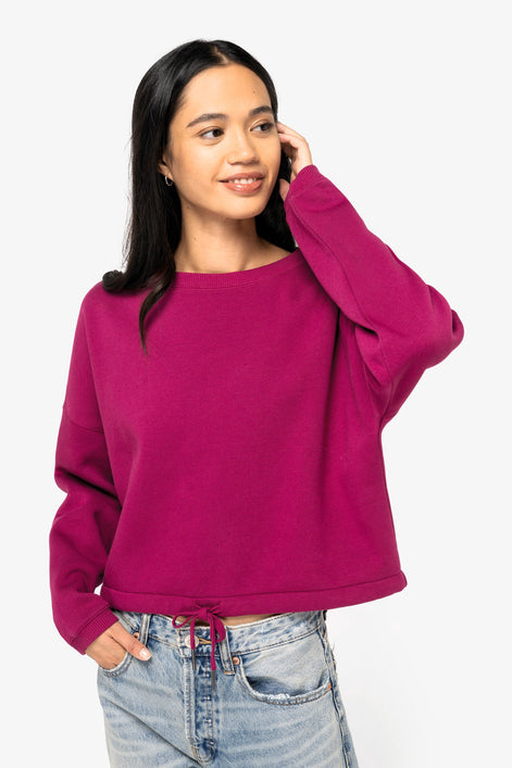 Organic Oversized Cropped Sweatshirt: Women's