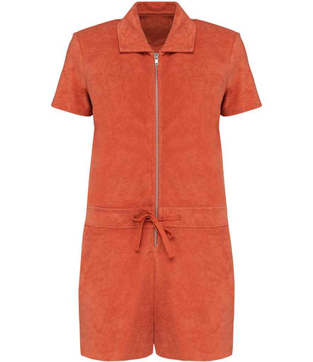 Organic Towel-Feel Zipped Jumpsuit: Women's