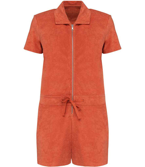 Organic Towel-Feel Zipped Jumpsuit: Women's