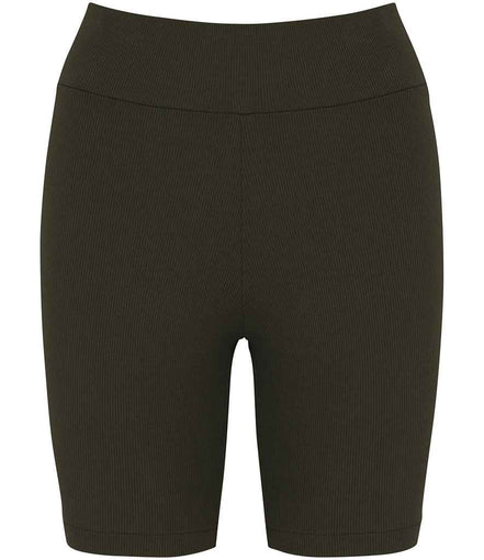 Organic Cotton Ribbed Shorts: Womens