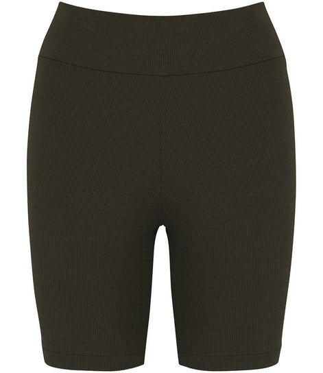 Organic Cotton Ribbed Shorts: Womens