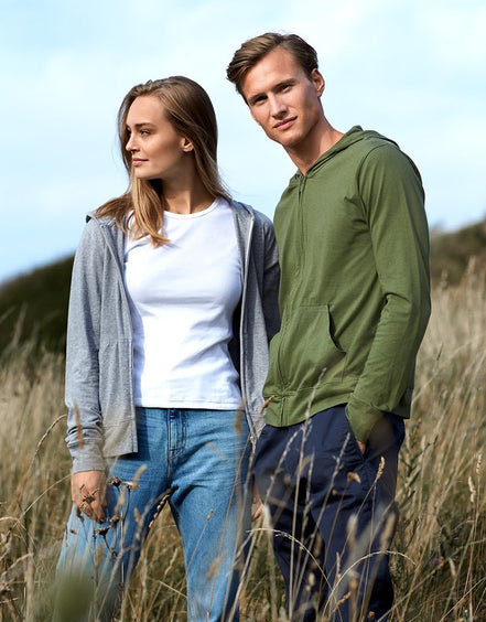 Fairtrade Organic Zipped T-Shirt Hoodie: Unisex