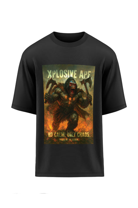 XAPE No Calm Only Chaos Oversized Tee - Black