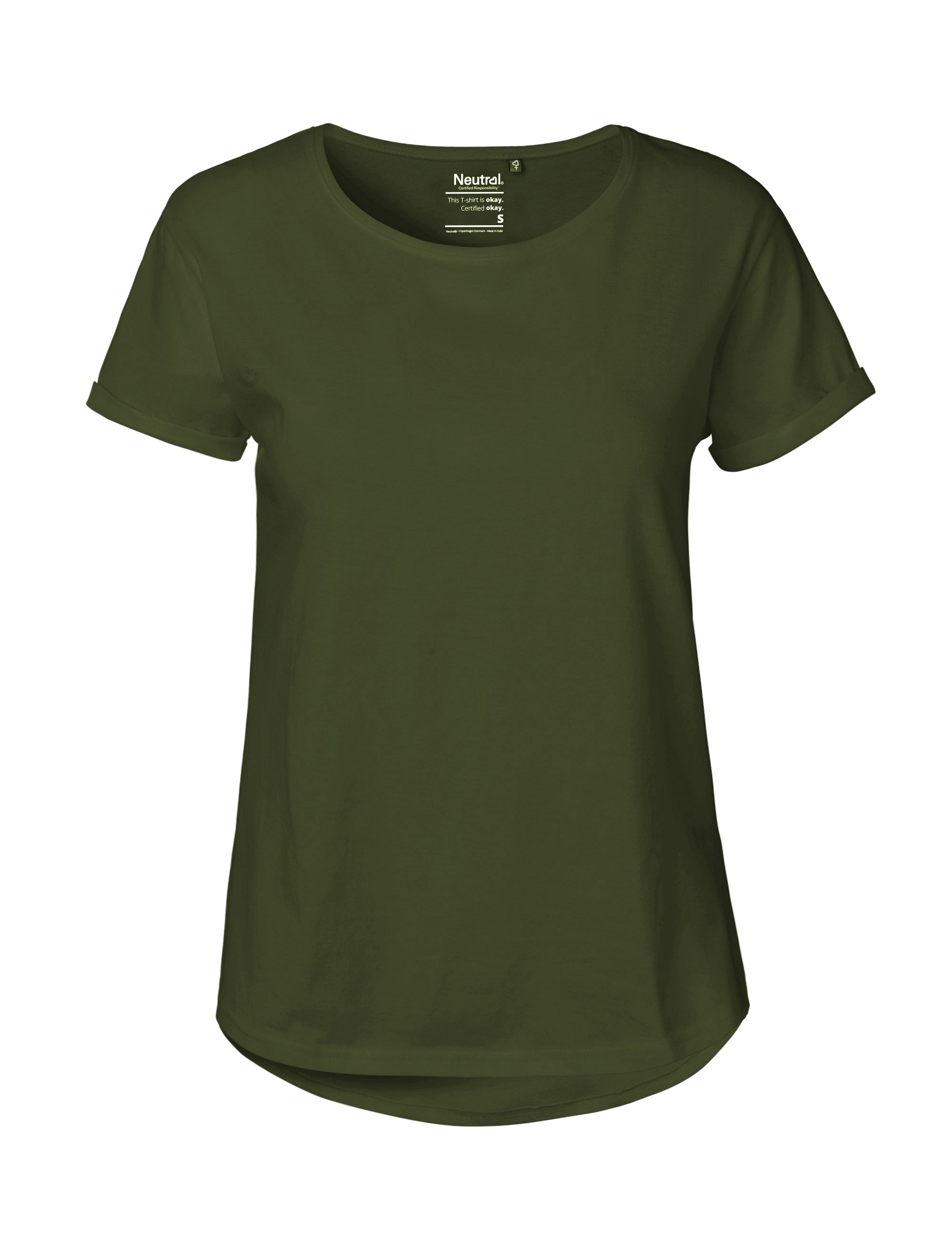 Fairtrade Organic Roll Up Sleeve T-Shirt: Women's