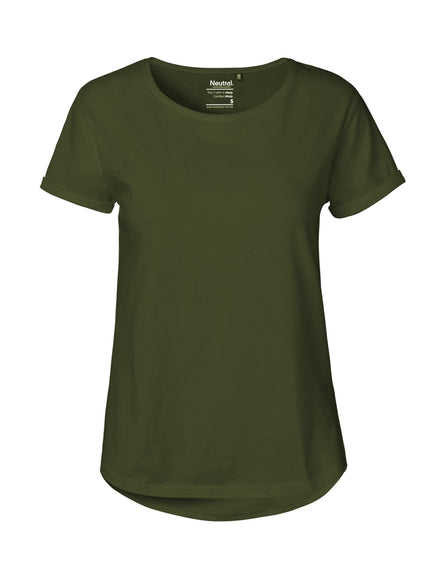 Fairtrade Organic Roll Up Sleeve T-Shirt: Women's