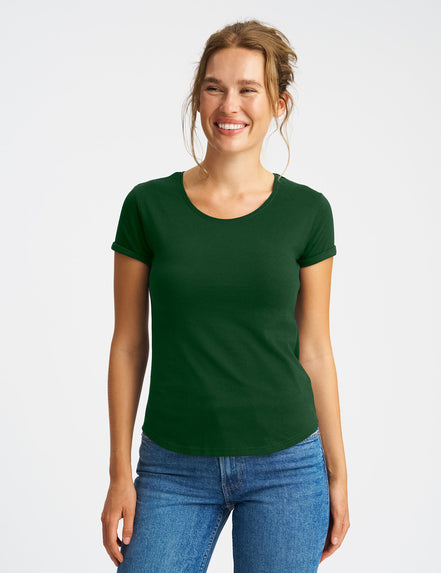 Fairtrade Organic Roll Up Sleeve T-Shirt: Women's