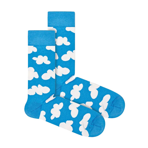 1 Pack Men's & Ladies Cotton Light Blue Clouds Design Socks